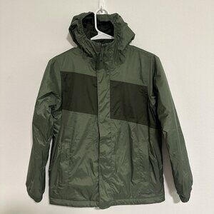 Marmot PreCip Eco Full Zip Hooded Jacket Lightweight Green Boys Size Large
